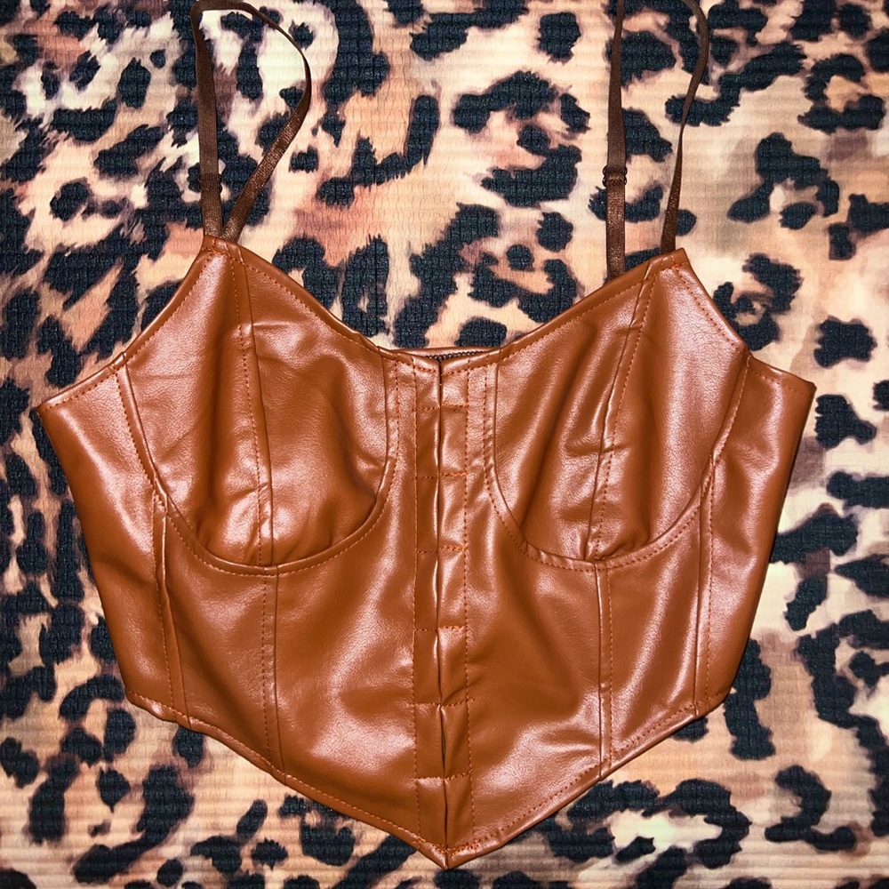 BRANDLESS FAUX LEATHER TOP